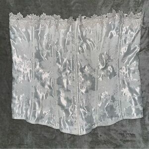 Vintage Empire Intimates White Floral Lace Bustier Corset Size 42 Bridal Holiday